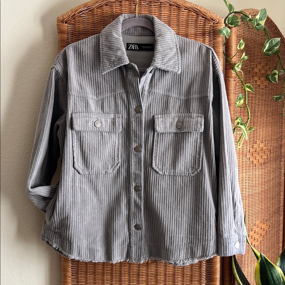 Zara Grey Corduroy Shacket